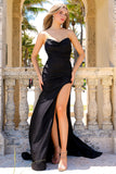 Strapless fit and flare gown in Champagne by Amelia Couture style 3013 | www.snkdress.com