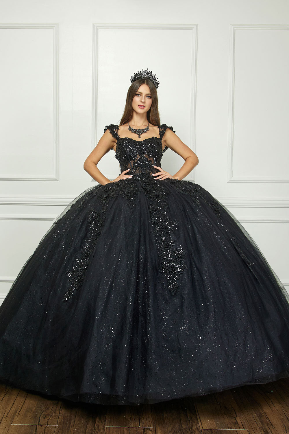 Off-Shoulder Ball gown with Lace by Bella Princess PQ1070