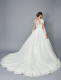Illusion Boat Neck Ball Gown by Bridal 46996
