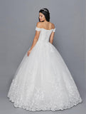 Off-Shoulder V-Neck Ball Gown Gown by Bridal 42040