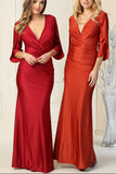 Tulip Sleeve V-Neck Long Sheath Gown by Royal Collection MQ183126
