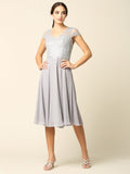 Knee Length Chiffon Gown with Embellishment by Hana Collection 521763