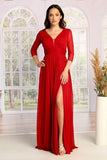 Empire Waist Long Sleeve Bridesmaid Dress by Cindy Collection 169748
