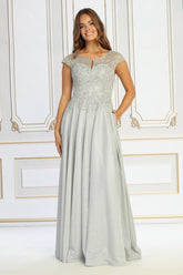 Elegant beaded lace evening gown with pockets by Cindy style 50510 | www.snkdress.com