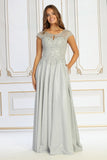 Elegant beaded lace evening gown with pockets by Cindy style 50510 | www.snkdress.com