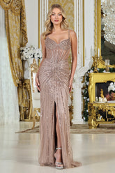 Formal dress by Adora Design 3310 – Silver/nude www.snkdress.com