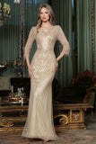 Beaded Fringe Sleeve Mermaid Mother of the Bride Dress by Adora 3417-03
