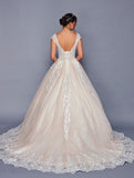 Cap Sleeve Ballgown/A-line Dress by Bridal 47923