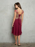 Knee Length Chiffon Gown with Embellishment by Hana Collection 521763