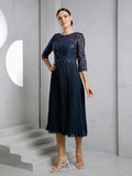 Eva Collection 5285 Navy cocktail dress | www.snkdress.com