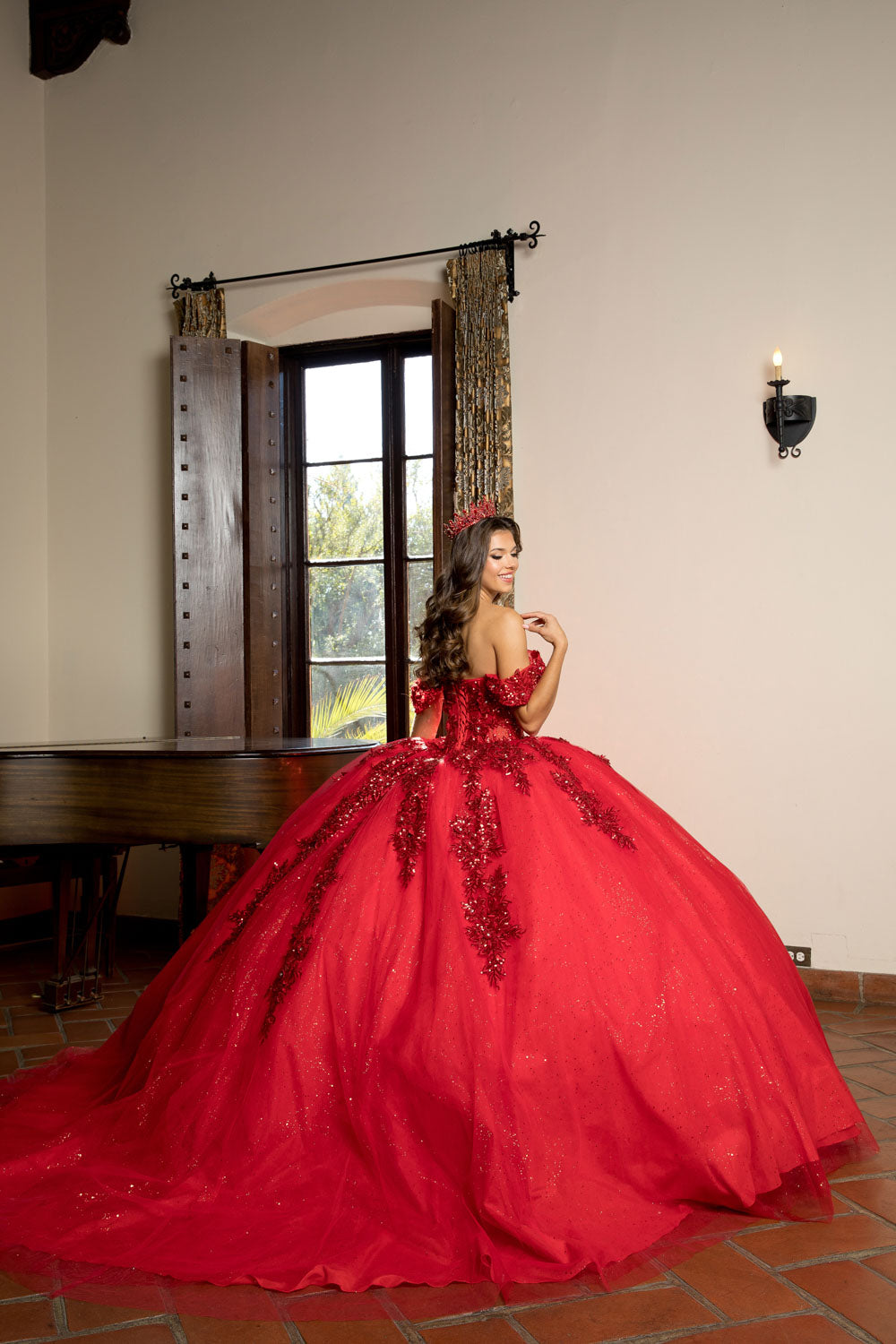 Off-Shoulder Ball gown with Lace by Bella Princess PQ1070