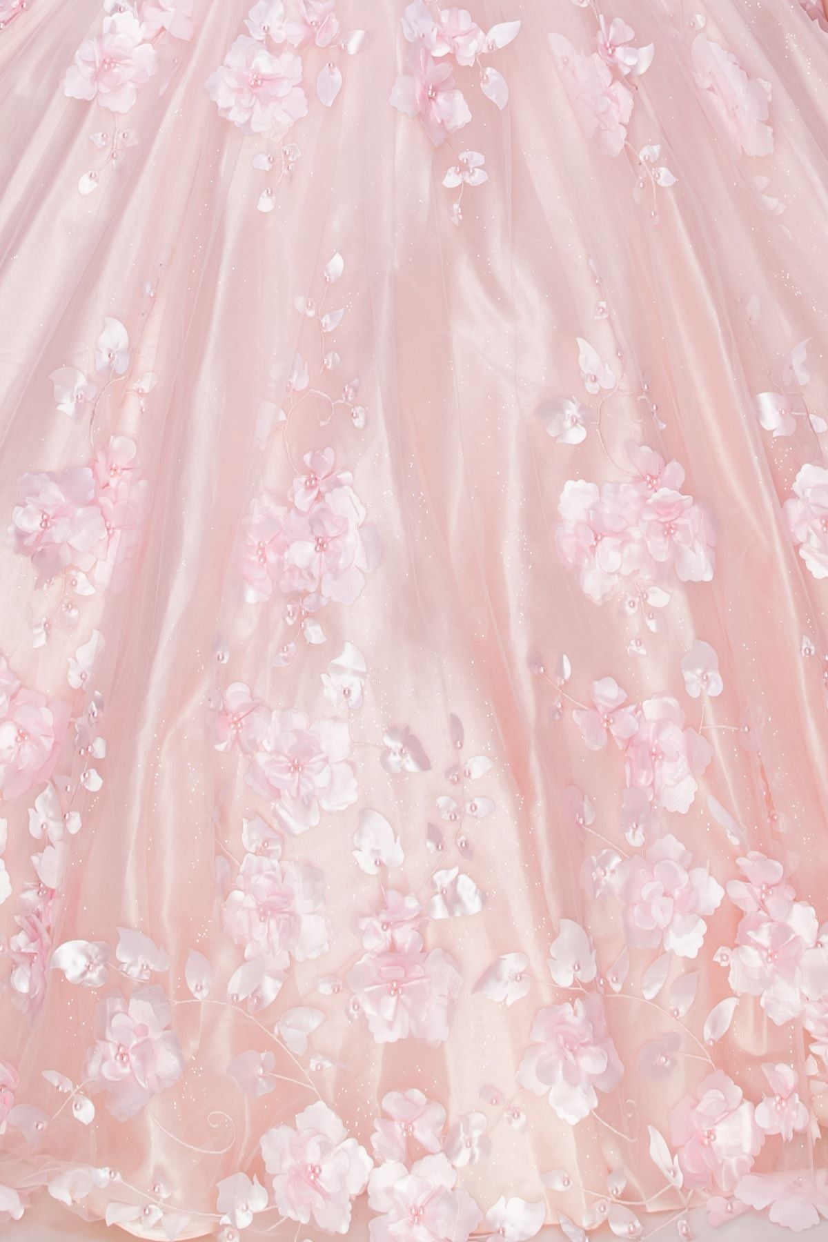 Mini Quince 3D Stone & Pearl Floral Ball Gown by Bliss 8030