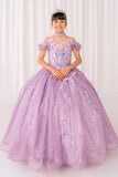 Off-Shoulder Glitter Ball Gown by Bliss 8415151