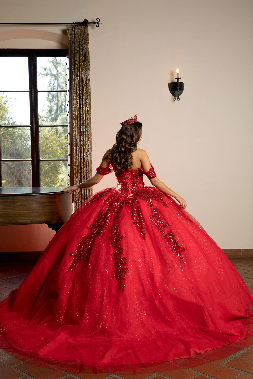 Off-Shoulder Ball gown with Lace by Bella Princess PQ1070