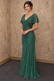 Beaded V-Neck Mermaid Formal Gown by Lee Collection 50534168