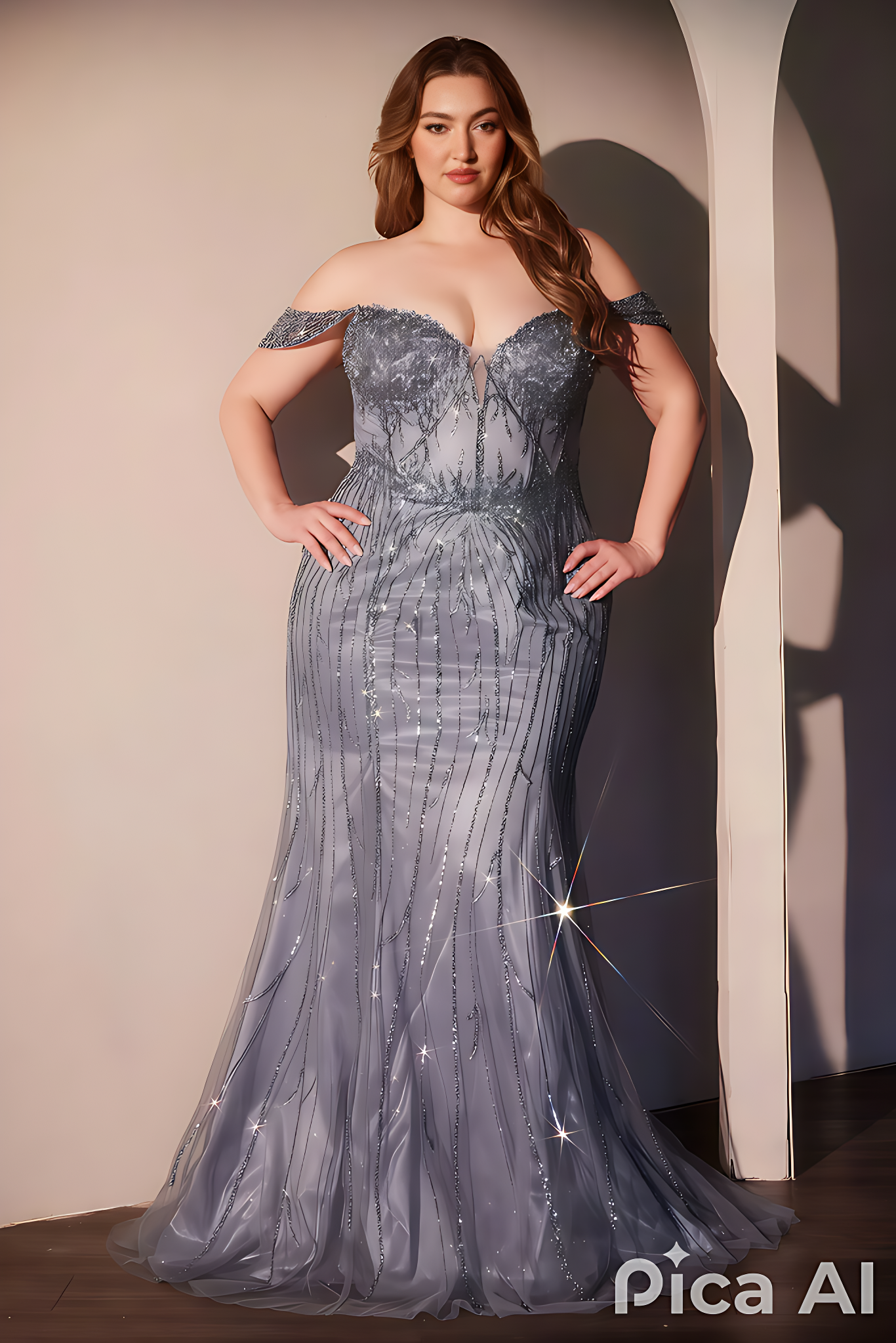 Plus Size Gown by Ladivine CC0389C