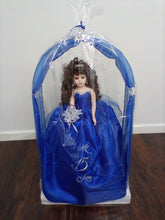 Quinceañera doll in satin ball gown with embroidered “15” (Mis 15 Años) on the front – www.snkdress.com