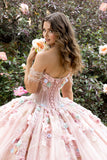 Whimsical Floral Glow Ball Gown by Petite Adele PQ109663