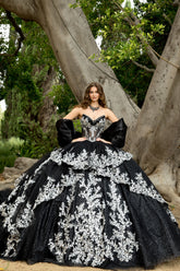 quinceanera ball gown dress Black Bella Princess Couture PQ1100 www.snkdress.com