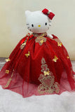 Hello Kitty Quincenera Doll red/gold ,snkdress,wwwsnkdress.com