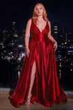 www.snkdress.com, Plus size glitter satin A-line gown by Ladivine CC2349C