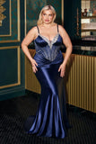 www.snkdress.com Plus size off shoulder glitter gown by Ladivine CD752C