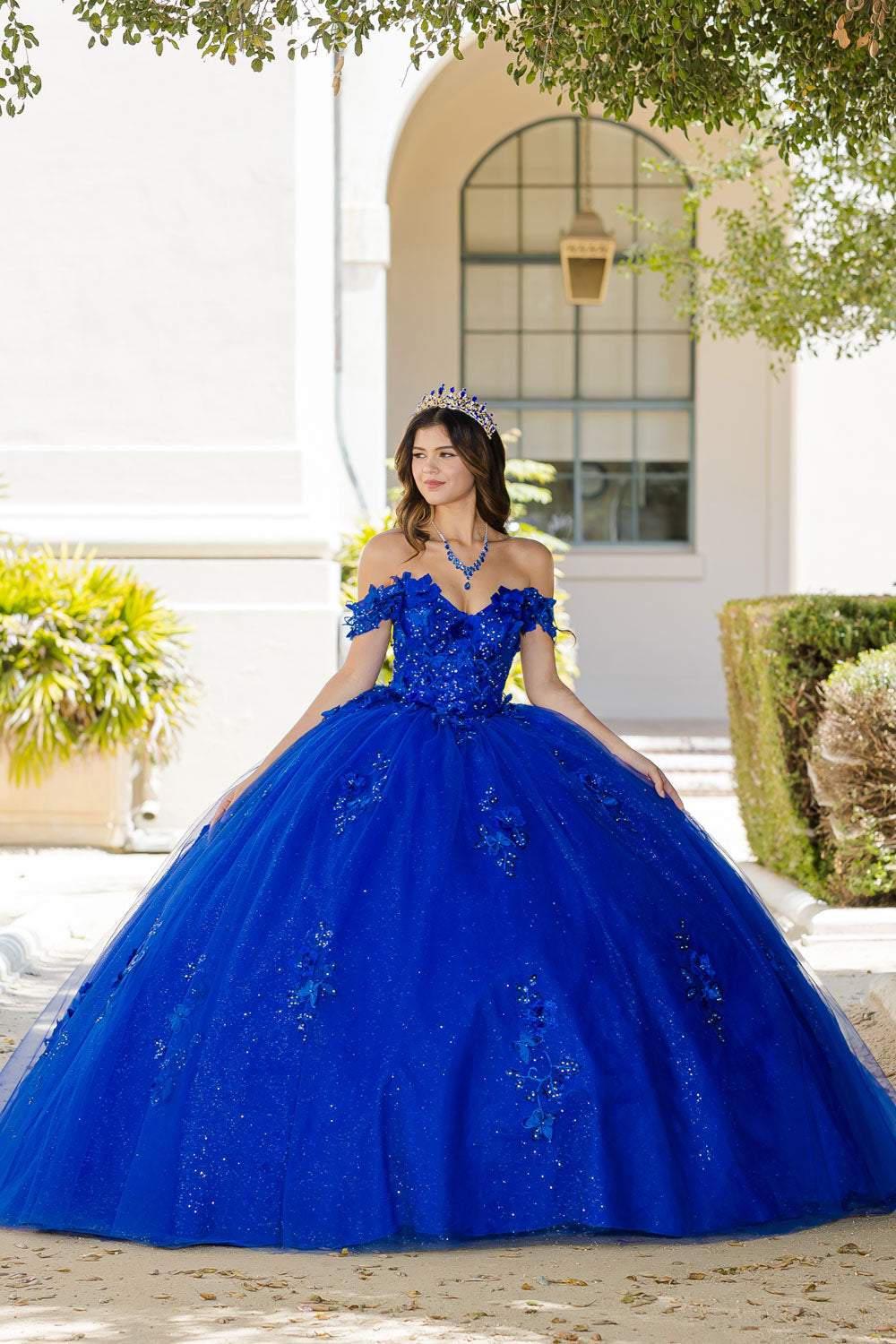 bella off shoulder dress Applique Off Shoulder Ball Gown by Petite Adele PQ1082 S / Champagne/Gold