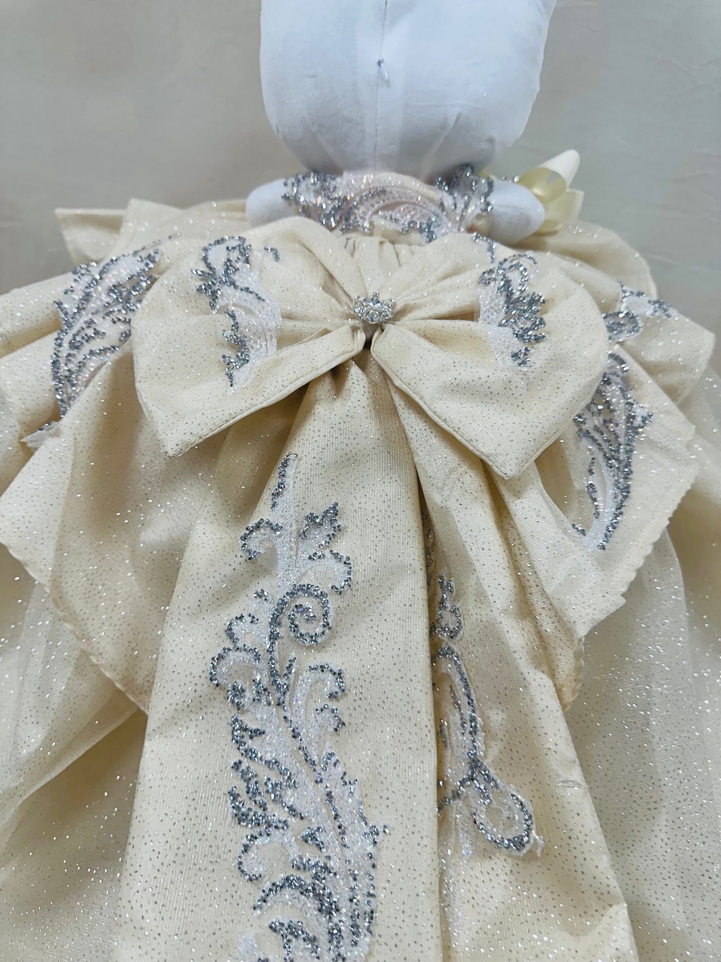 Hello Kitty Quincenera Doll Champagne ivory silver