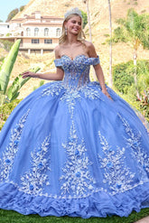 Dusty blue quinceañera ball gown by Elizabeth k style GL3812 | www.snkdress.com