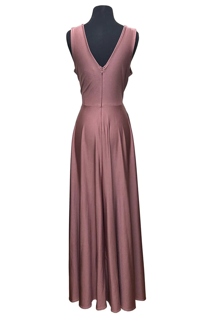 Shiny Wrap Flare Dress with Pockets by Lenovia 5242-A