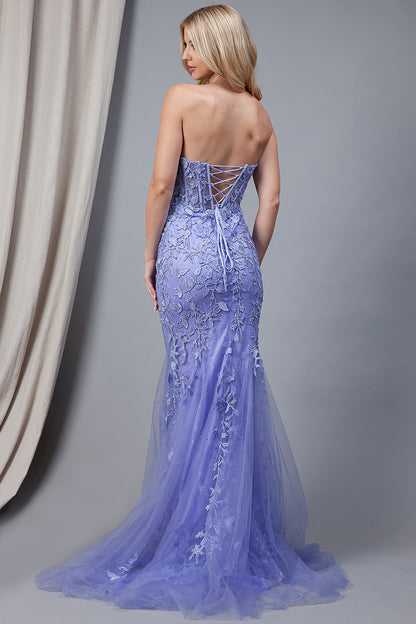 Fitted mermaid strapless Prom Dress By Amelia Couture 7024