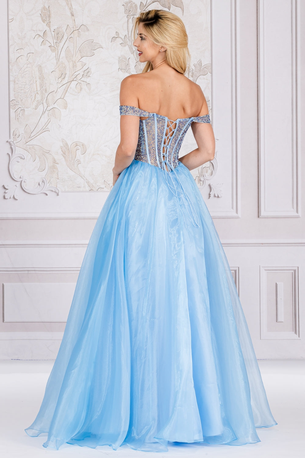 Off-Shoulder Bodice  Corset  Dress By Amelia Couture 7040