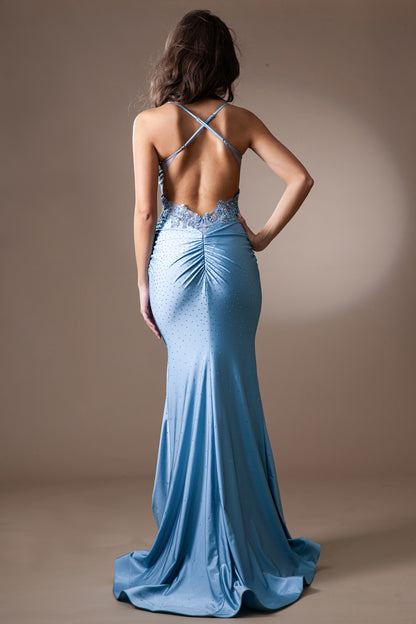 Fitting Strapless cross-back Gown by Amelia Couture TM1018