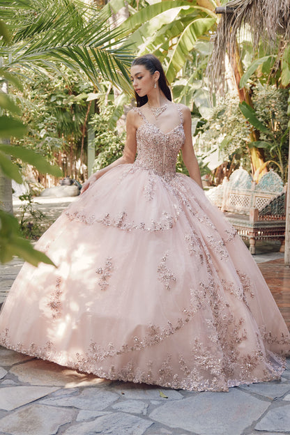 Sweethear tiered embellished ball gown By Julite 1450