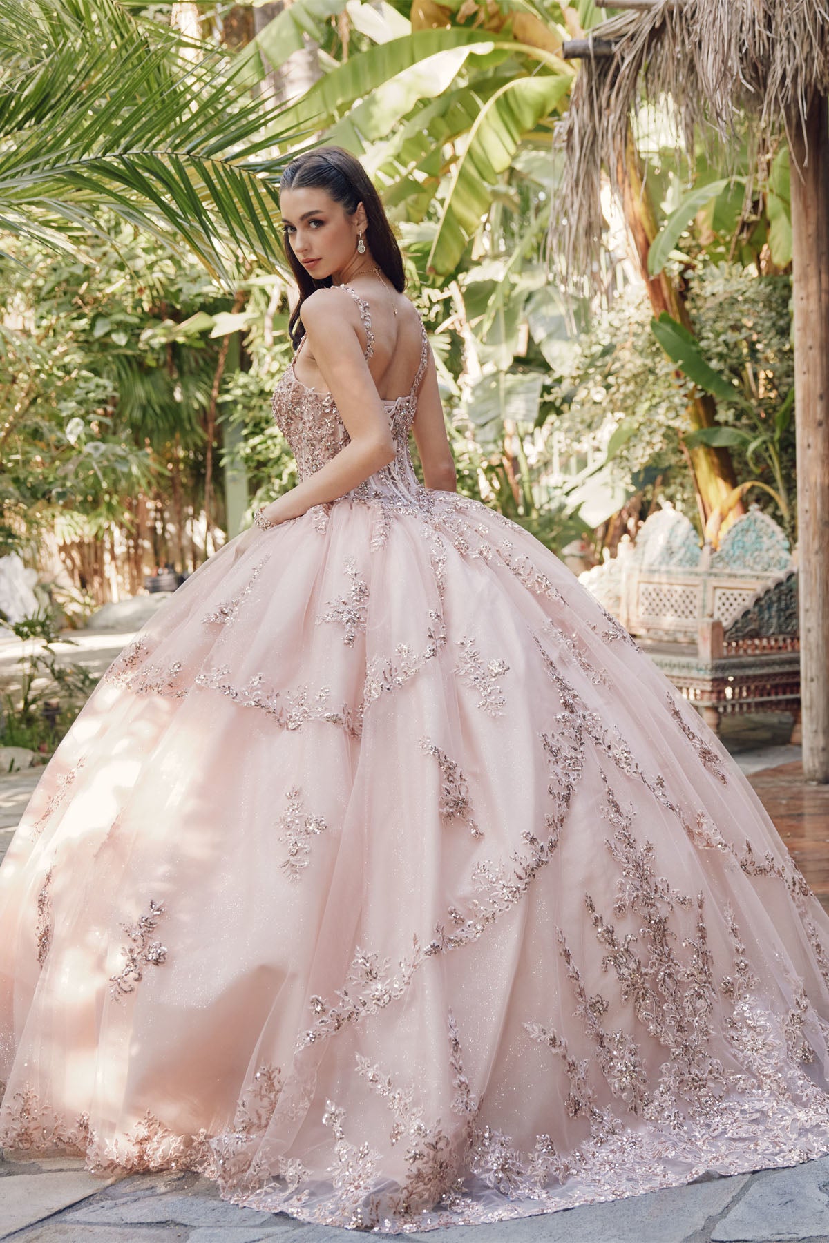 Sweethear tiered embellished ball gown By Julite 1450