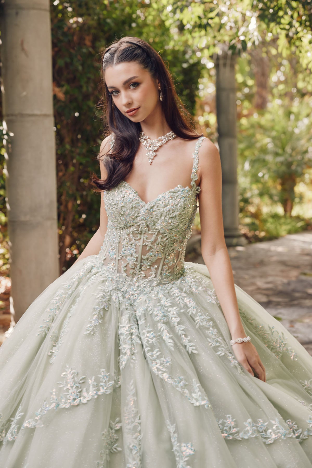 Sweethear tiered embellished ball gown By Julite 1450