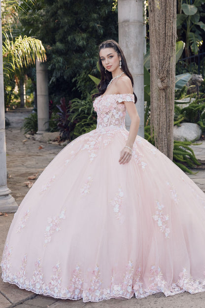 3D Floral Off-The-Shoulder Quinceanera Gown by Juliet 1460JT