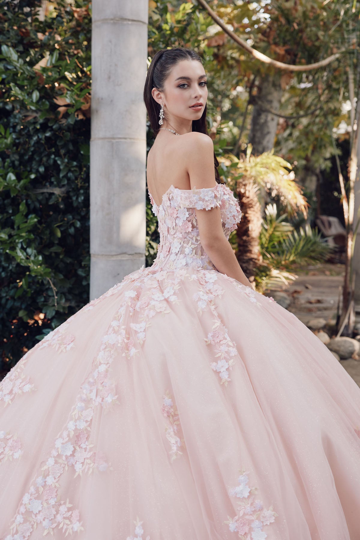 3D Floral Off-The-Shoulder Quinceanera Gown by Juliet 1460JT