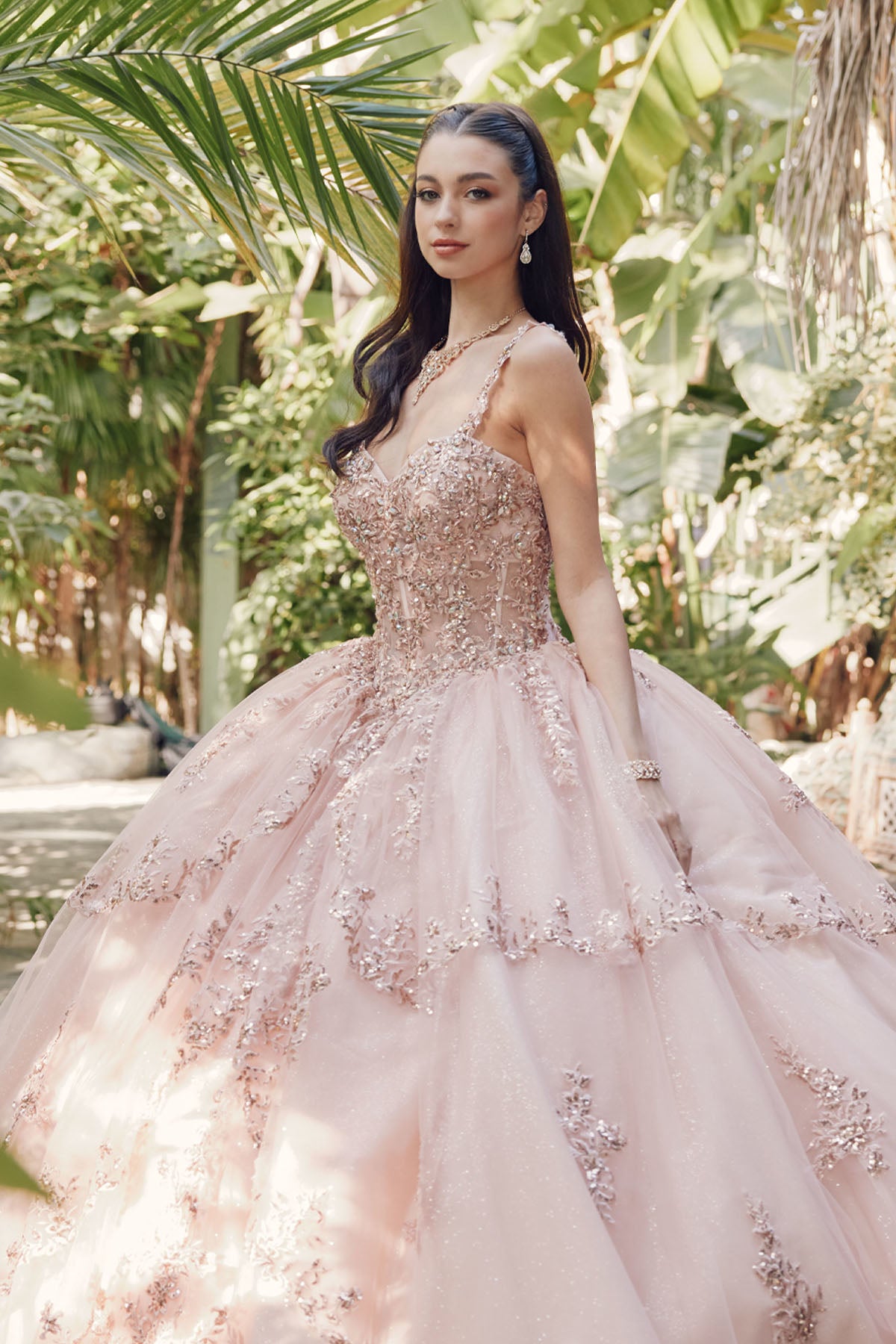 Sweethear tiered embellished ball gown By Julite 1450