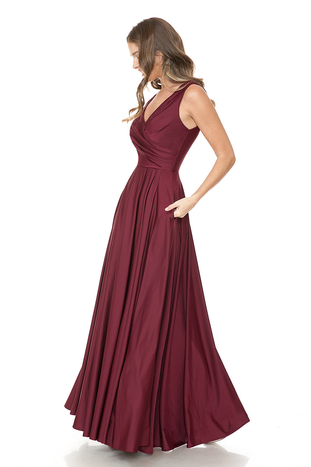 V-neck  Flare Dress by Lenovia 5242