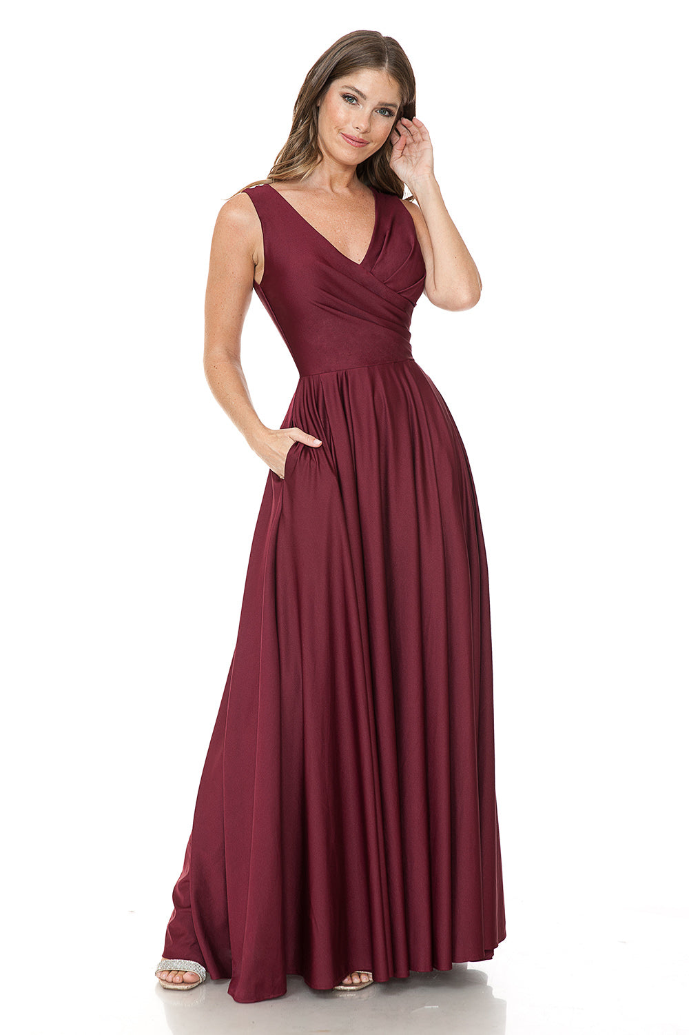 V-neck  Flare Dress by Lenovia 5242