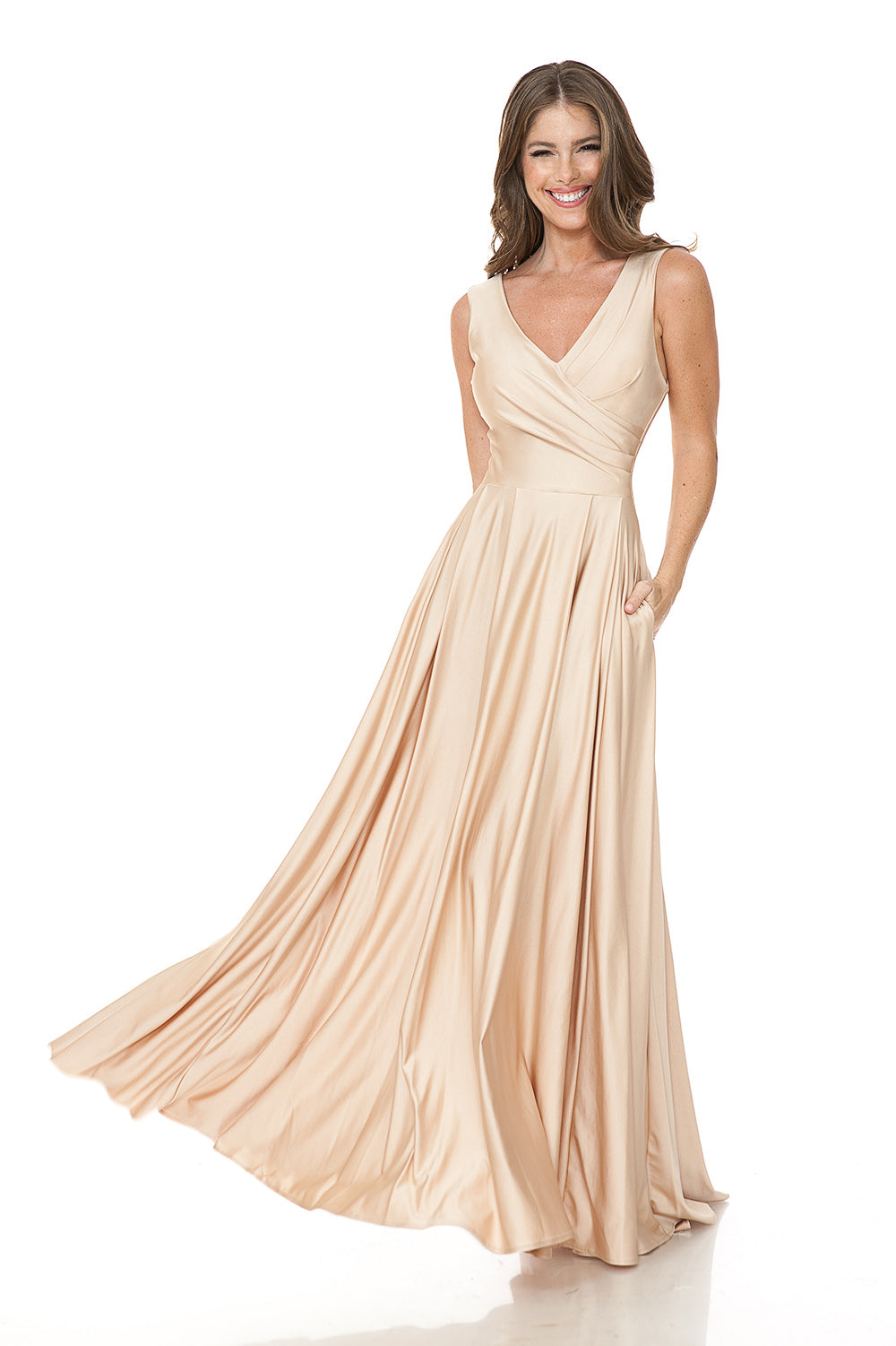 V-neck  Flare Dress by Lenovia 5242