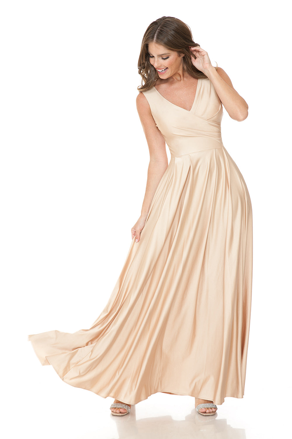 V-neck  Flare Dress by Lenovia 5242