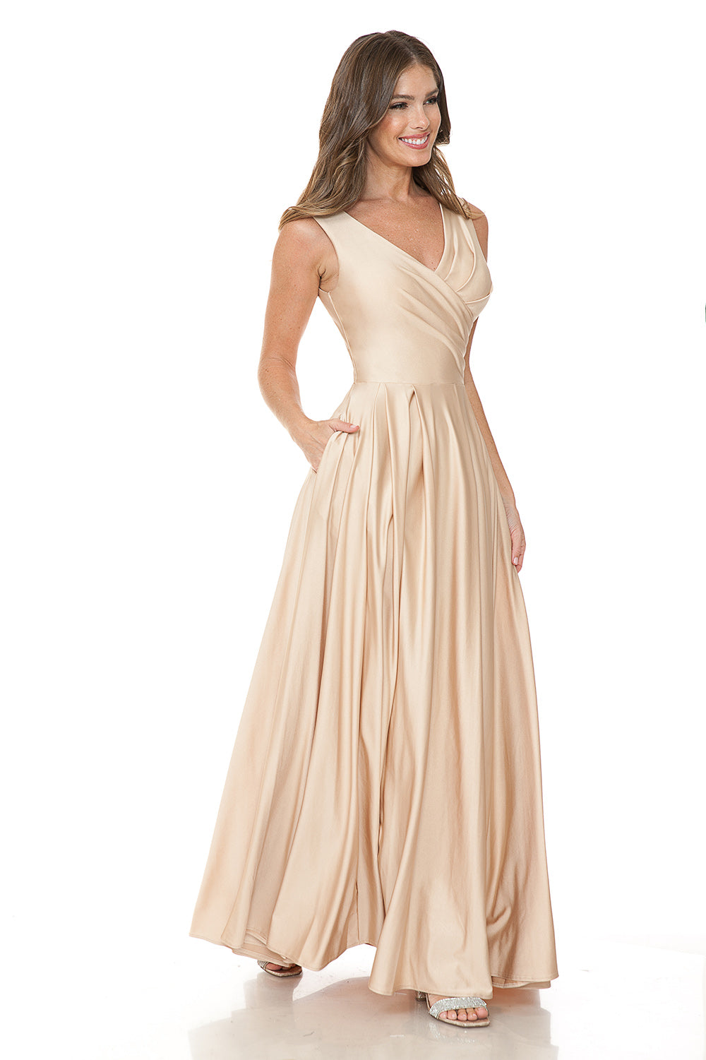 V-neck  Flare Dress by Lenovia 5242