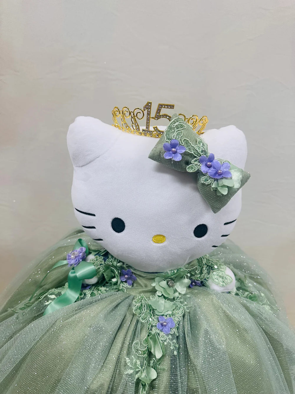 Hello Kitty Quincenera Doll Sage green lilac,snkdress,wwwsnkdress.com