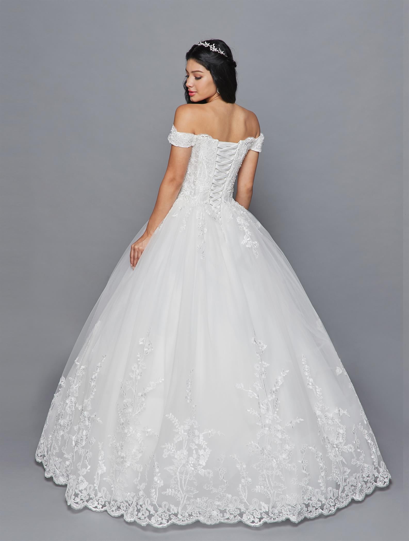 Off-Shoulder V-Neck Ball Gown Gown by Bridal 42040