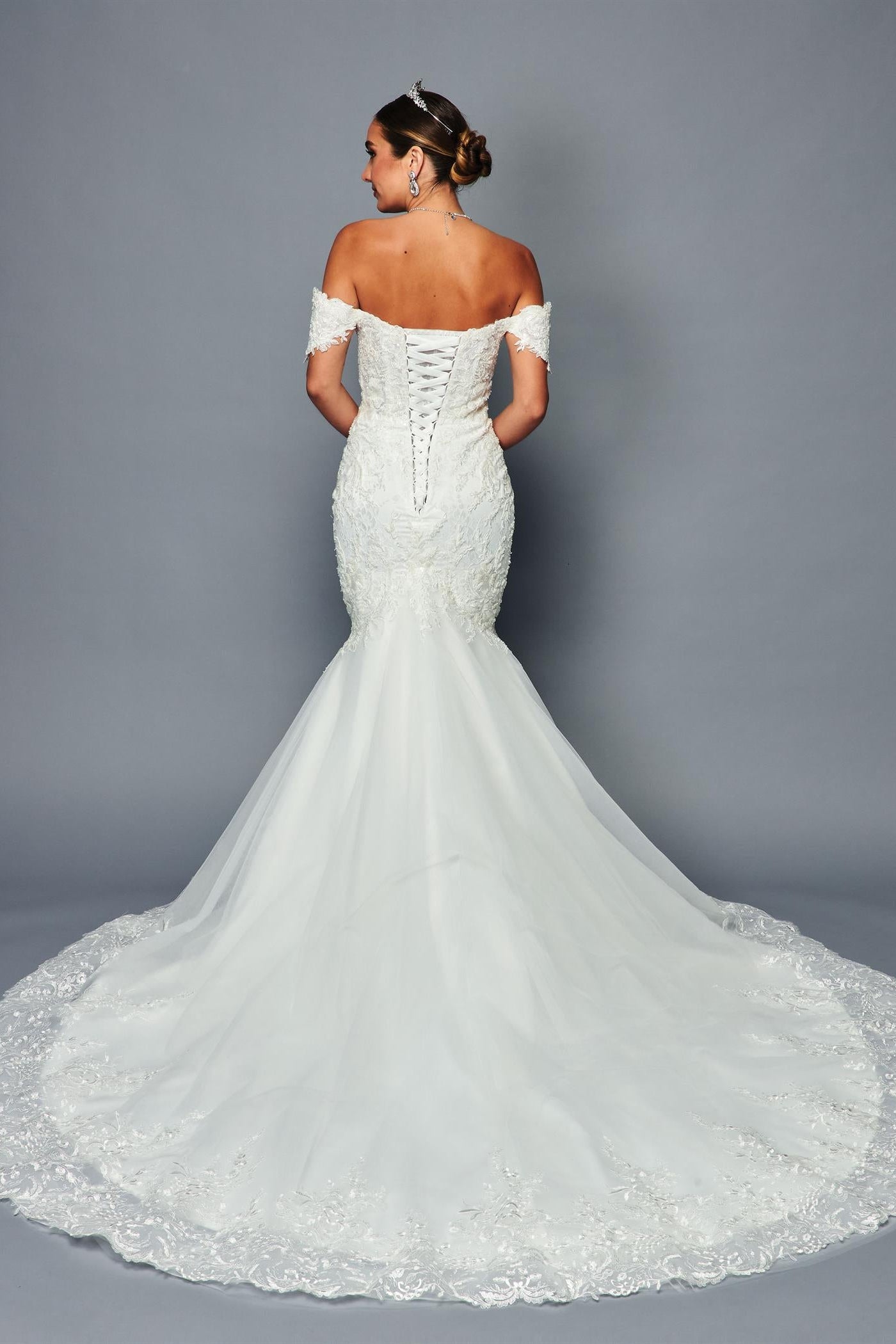 Off-Shoulder Mermaid Dress by Bridal 46548