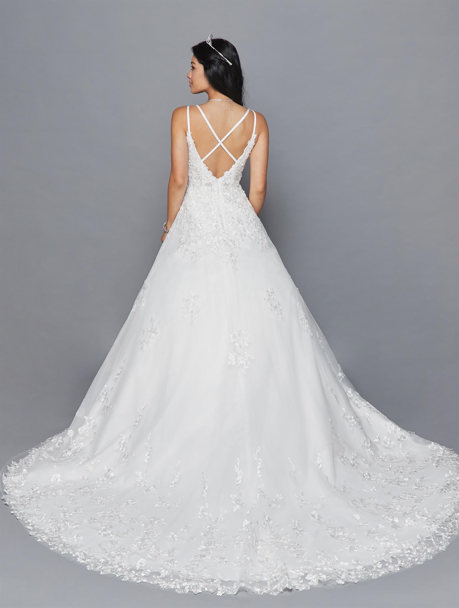 Strappy V-Neck A-Line Dress by Bridal 41729