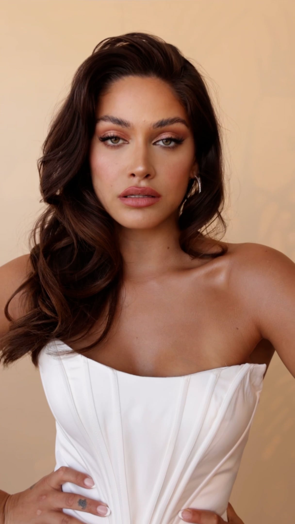 Strapless Sweetheart A-Line Gown in Off White by Ladivine 7484W