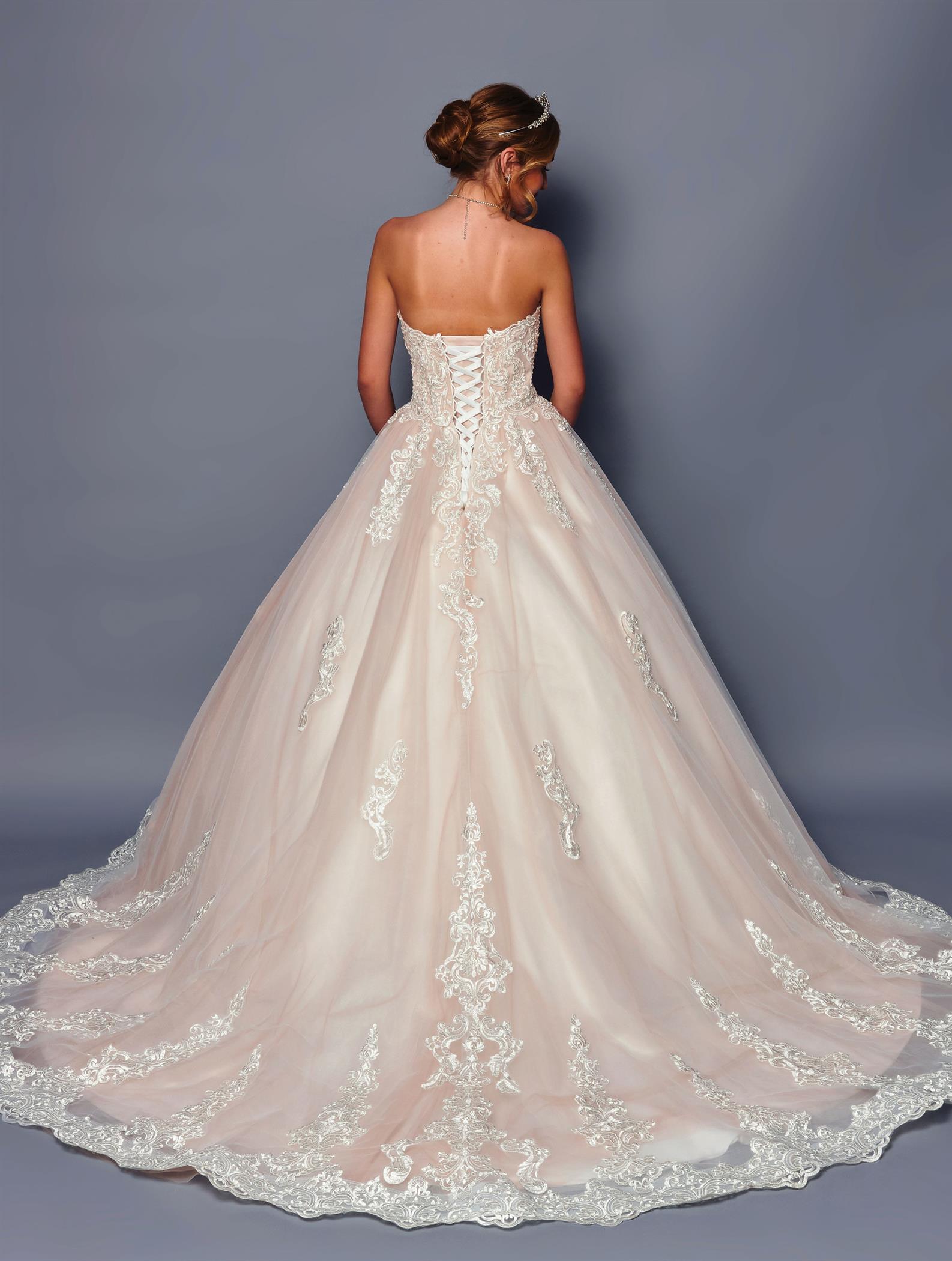 Strapless Beaded Lace A-Line Gown by Bridal  48726